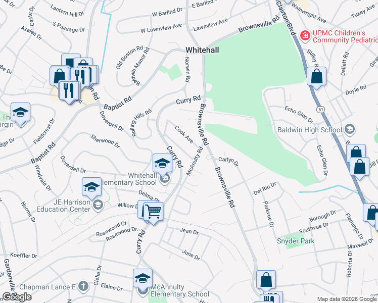 map of restaurants, bars, coffee shops, grocery stores, and more near 4681 Wilburke Ave in Pittsburgh