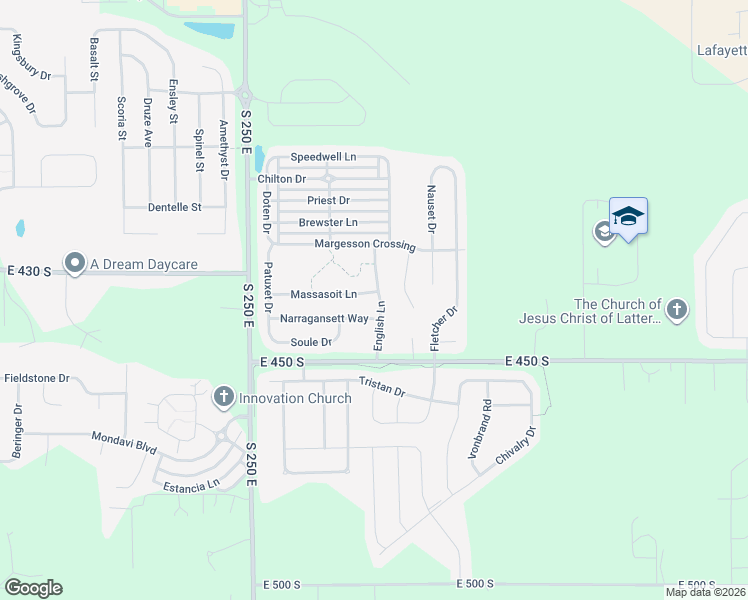 map of restaurants, bars, coffee shops, grocery stores, and more near 2745 Massasoit Ln in Lafayette