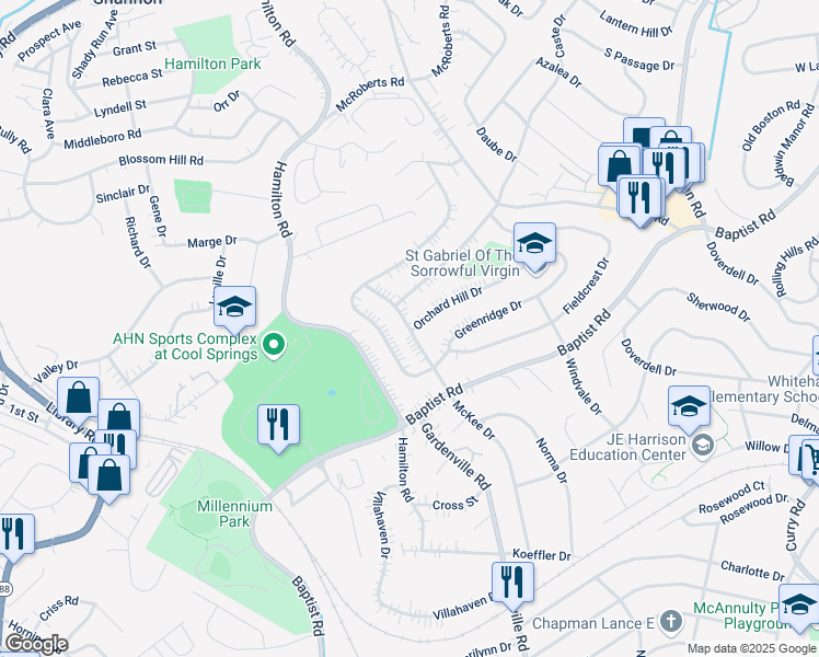 map of restaurants, bars, coffee shops, grocery stores, and more near 4220 McKee Drive in Pittsburgh