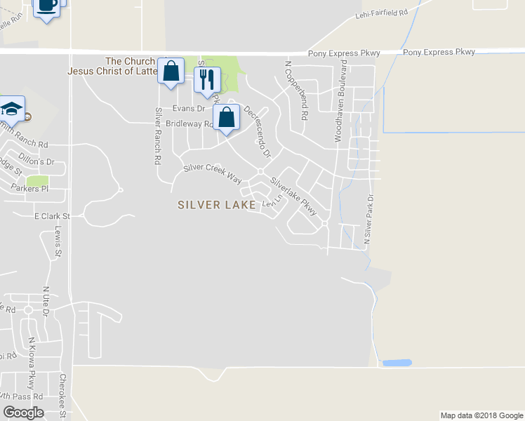 map of restaurants, bars, coffee shops, grocery stores, and more near 4792 Addison Avenue in Eagle Mountain