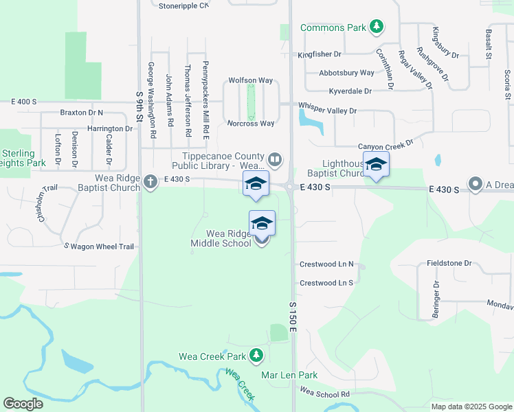 map of restaurants, bars, coffee shops, grocery stores, and more near 1333 East 430 South in Lafayette