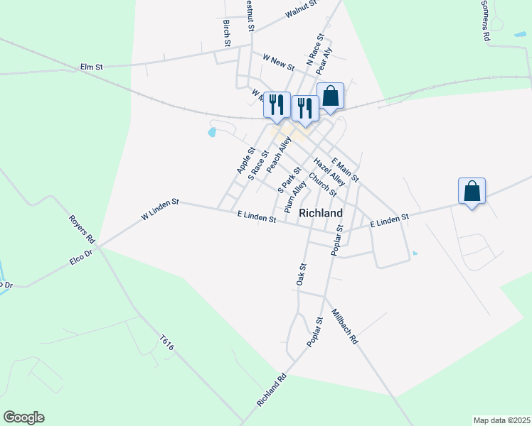 map of restaurants, bars, coffee shops, grocery stores, and more near 209 South Park Street in Richland