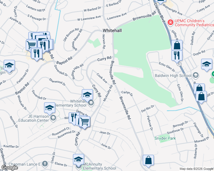 map of restaurants, bars, coffee shops, grocery stores, and more near 4681 Wilburke Avenue in Pittsburgh