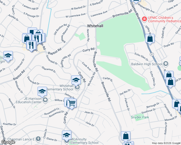 map of restaurants, bars, coffee shops, grocery stores, and more near 4681 Wilburke Avenue in Pittsburgh