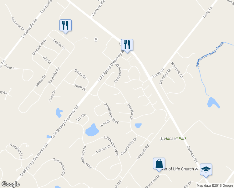 map of restaurants, bars, coffee shops, grocery stores, and more near 5053 Bridle Court in Doylestown