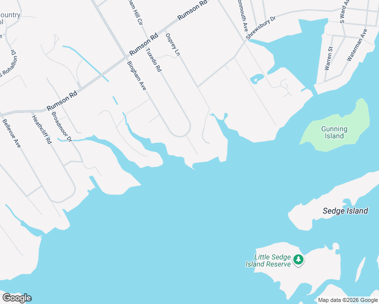 map of restaurants, bars, coffee shops, grocery stores, and more near 26 Tuxedo Road in Rumson