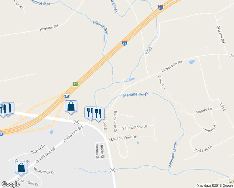 map of restaurants, bars, coffee shops, grocery stores, and more near 8077 Fox Mill Rd in Harrisburg