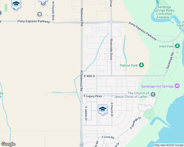 map of restaurants, bars, coffee shops, grocery stores, and more near 77 East Brushy Canyon Street in Saratoga Springs