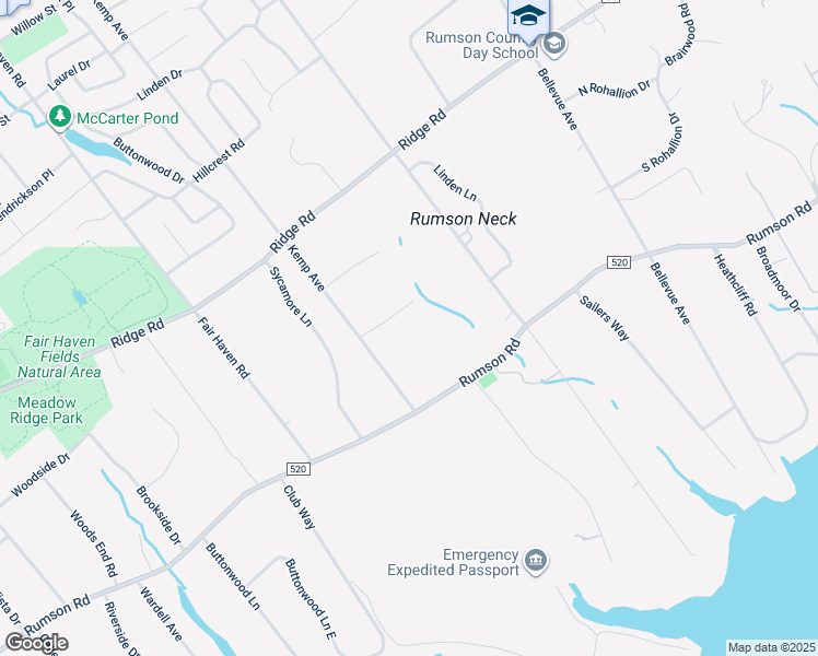 map of restaurants, bars, coffee shops, grocery stores, and more near 3 Elm Lane in Rumson