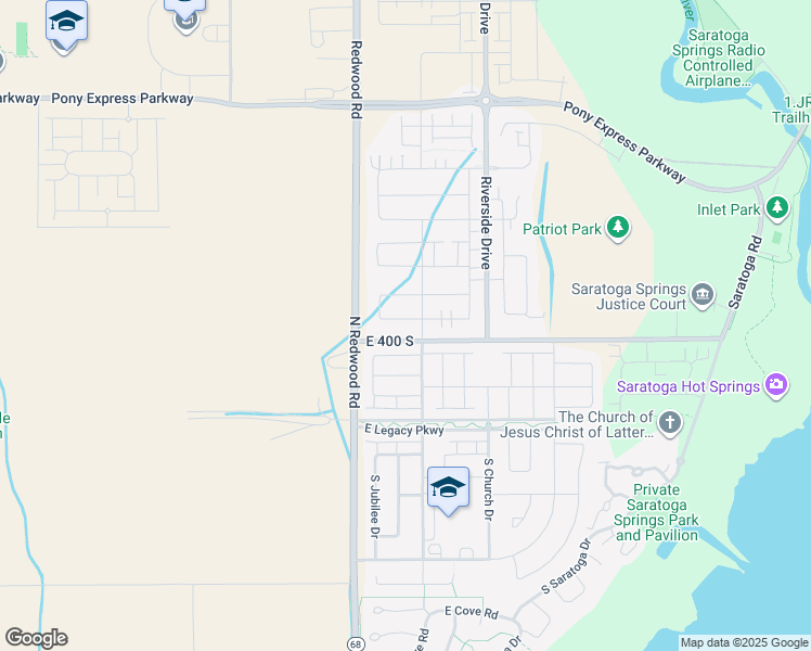 map of restaurants, bars, coffee shops, grocery stores, and more near 87 East Brushy Canyon Street in Saratoga Springs