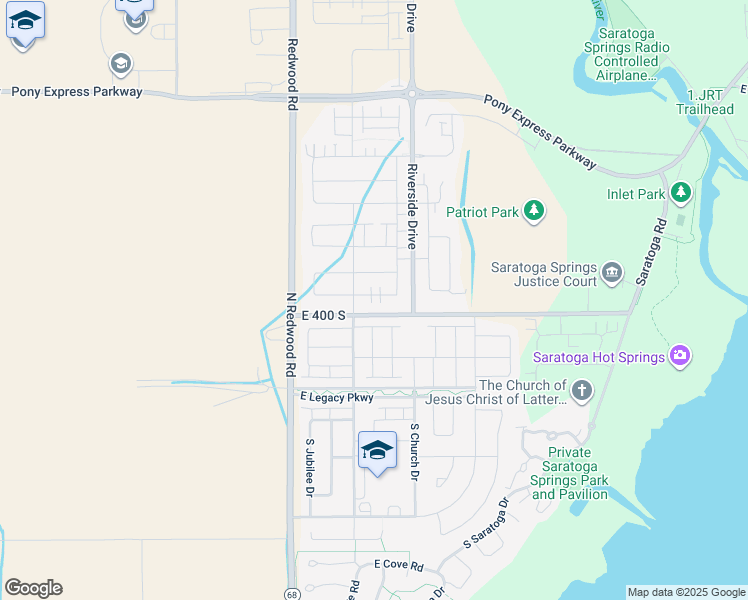 map of restaurants, bars, coffee shops, grocery stores, and more near 127 East Meandering Way in Saratoga Springs