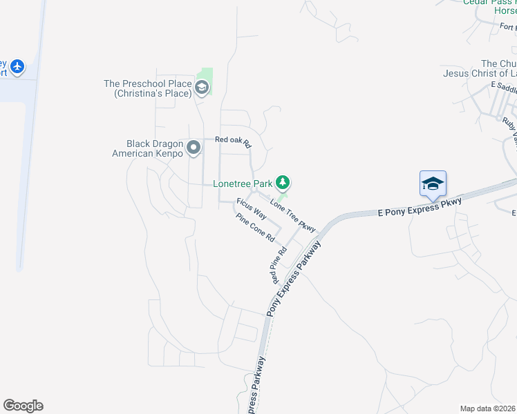 map of restaurants, bars, coffee shops, grocery stores, and more near 2039 Ficus Way in Eagle Mountain