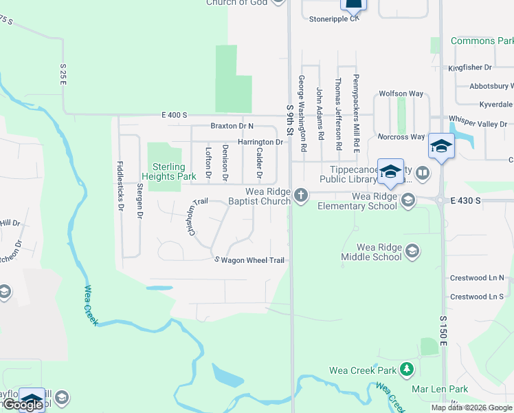 map of restaurants, bars, coffee shops, grocery stores, and more near 902 N Wagonwheel Trail in Lafayette