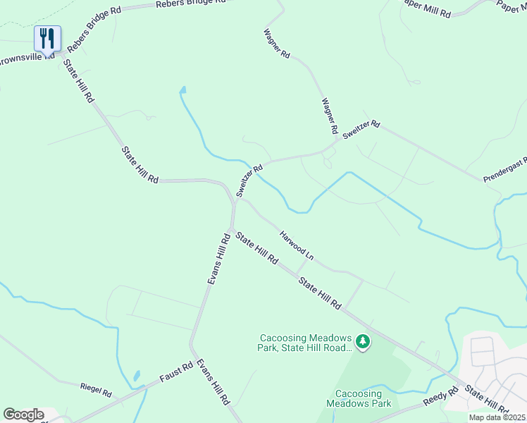 map of restaurants, bars, coffee shops, grocery stores, and more near 3377 Harwood Lane in Sinking Spring