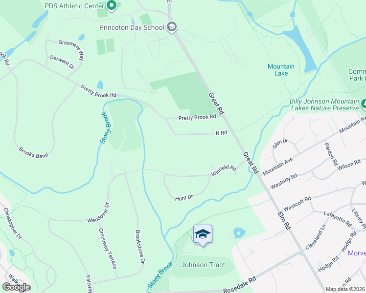 map of restaurants, bars, coffee shops, grocery stores, and more near 94 North Road in Princeton