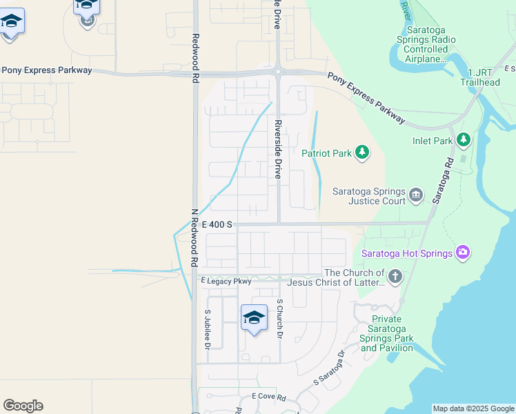 map of restaurants, bars, coffee shops, grocery stores, and more near 193 East Meandering Way in Saratoga Springs