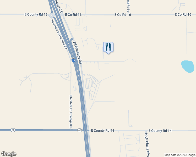 map of restaurants, bars, coffee shops, grocery stores, and more near 3608 Southeast Frontage Road in Johnstown