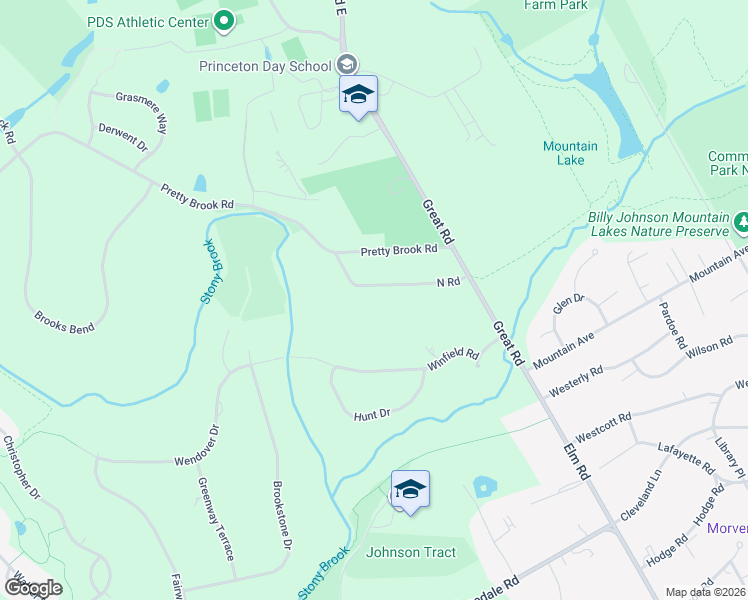 map of restaurants, bars, coffee shops, grocery stores, and more near 94 North Road in Princeton