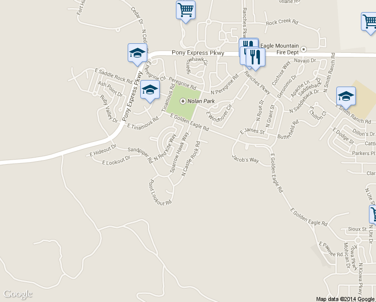 map of restaurants, bars, coffee shops, grocery stores, and more near 7578 Swansea Ct in Lehi