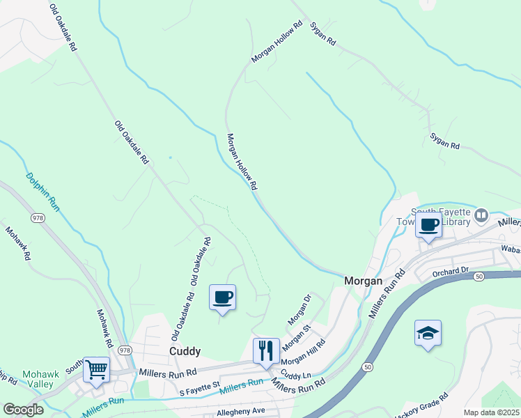 map of restaurants, bars, coffee shops, grocery stores, and more near 135 Morgan Hollow Road in Morgan