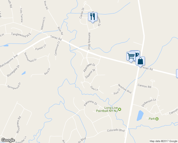 map of restaurants, bars, coffee shops, grocery stores, and more near 14 Eleanor Street in Old Bridge Township
