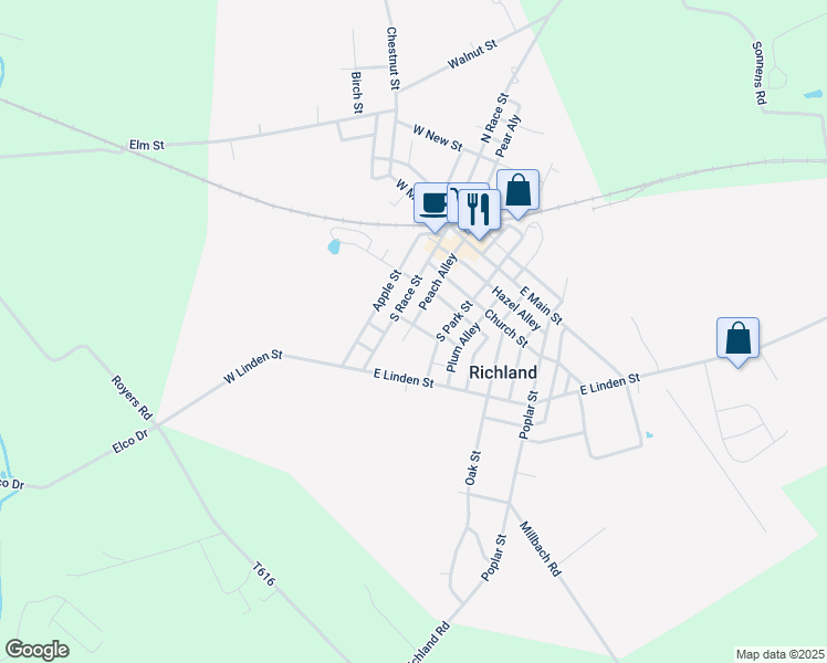 map of restaurants, bars, coffee shops, grocery stores, and more near 4 Pine Street in Lebanon