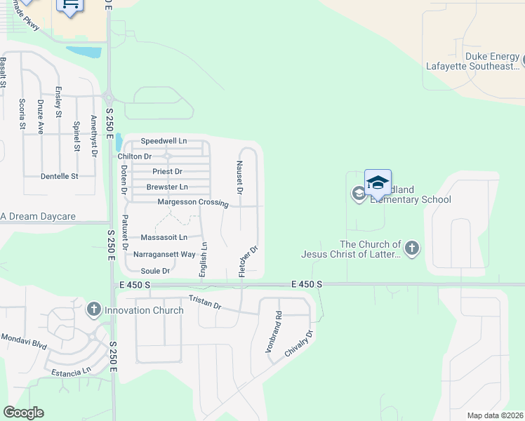 map of restaurants, bars, coffee shops, grocery stores, and more near 4269 Fletcher Dr in Lafayette