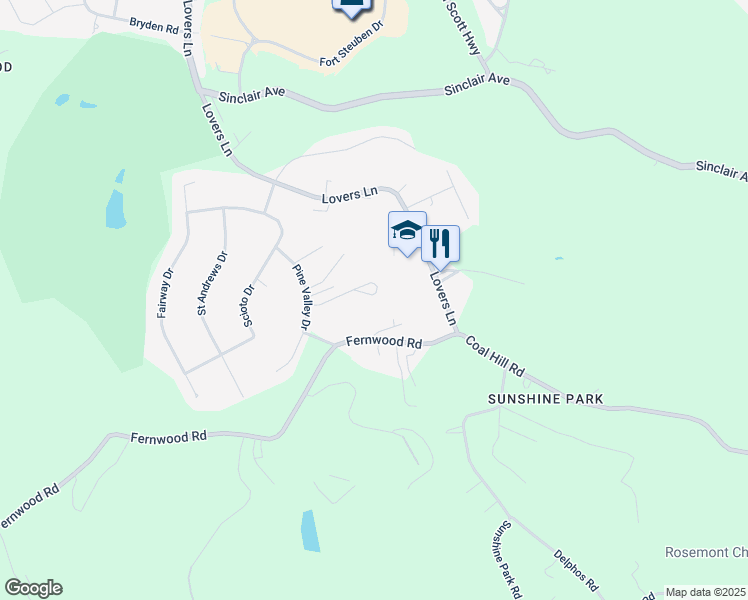 map of restaurants, bars, coffee shops, grocery stores, and more near 235 Eldorado Drive in Steubenville