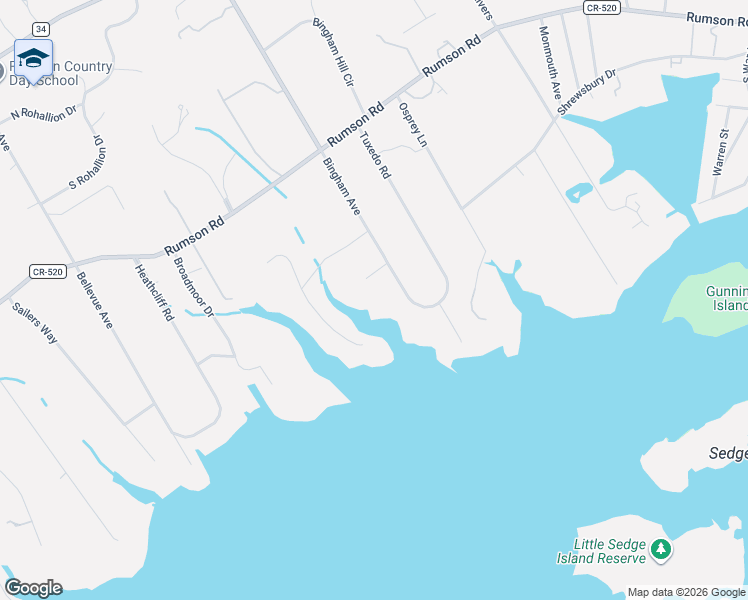 map of restaurants, bars, coffee shops, grocery stores, and more near 170 Bingham Avenue in Rumson