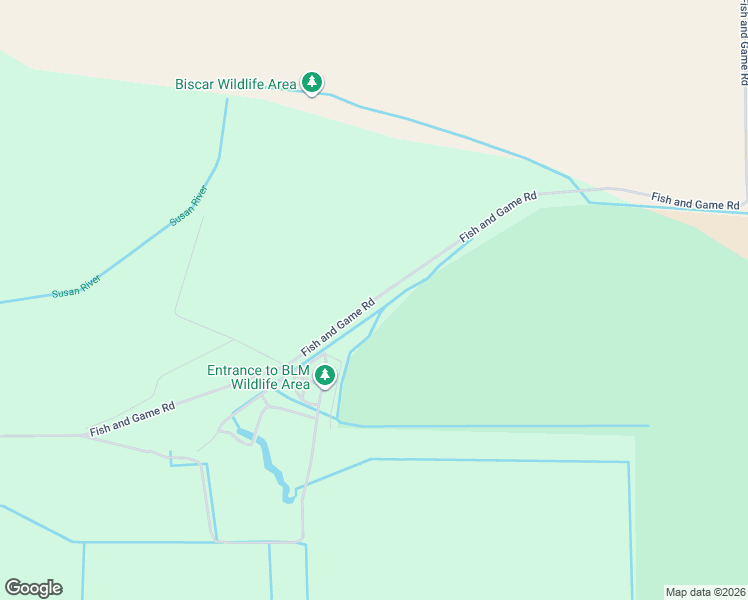 map of restaurants, bars, coffee shops, grocery stores, and more near Fish and Game Road in Lassen County