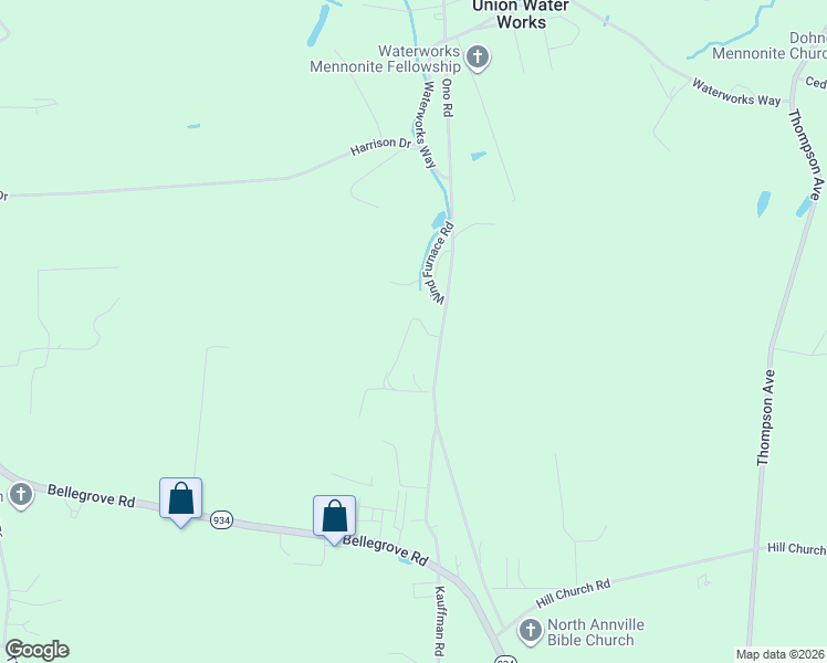 map of restaurants, bars, coffee shops, grocery stores, and more near 527 Ono Road in Annville