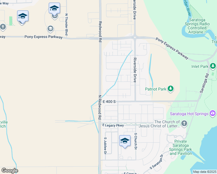 map of restaurants, bars, coffee shops, grocery stores, and more near 42 East Meandering Way in Saratoga Springs