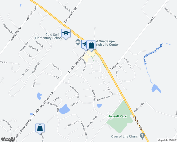 map of restaurants, bars, coffee shops, grocery stores, and more near 5128 Barness Court in Doylestown