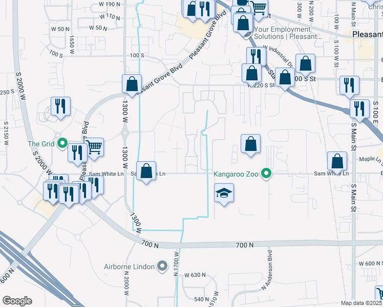 map of restaurants, bars, coffee shops, grocery stores, and more near 946 West 630 South in Pleasant Grove