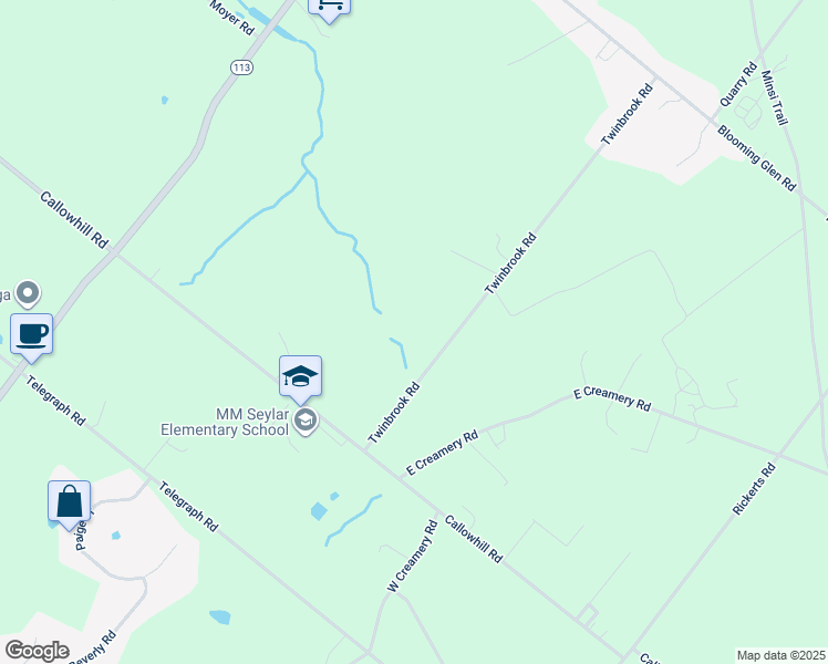 map of restaurants, bars, coffee shops, grocery stores, and more near 206 Twinbrook Rd in Perkasie