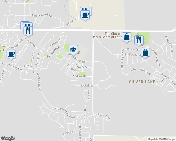 map of restaurants, bars, coffee shops, grocery stores, and more near 4113 East Cattle Drive in Eagle Mountain