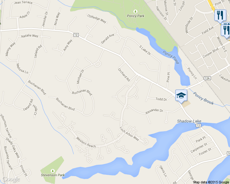 map of restaurants, bars, coffee shops, grocery stores, and more near 115 Lexington Court in Red Bank