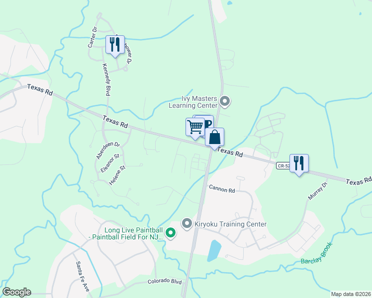 map of restaurants, bars, coffee shops, grocery stores, and more near 1893 Englishtown Road in Old Bridge Township