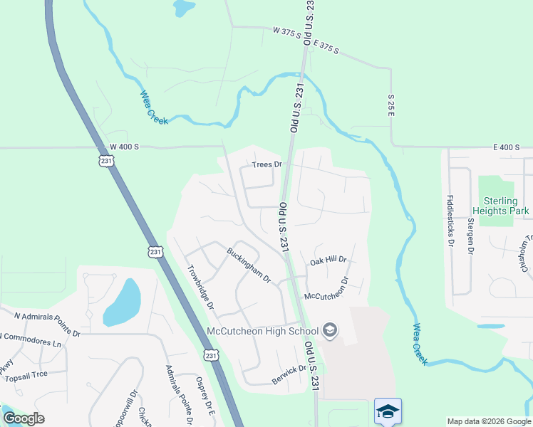 map of restaurants, bars, coffee shops, grocery stores, and more near 4209 Trees Hill Drive in Lafayette