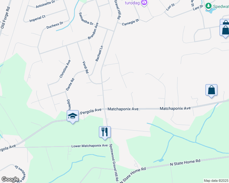 map of restaurants, bars, coffee shops, grocery stores, and more near 6 Alex Court in Monroe Township