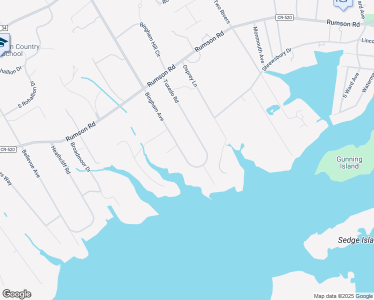 map of restaurants, bars, coffee shops, grocery stores, and more near 175 Bingham Avenue in Rumson