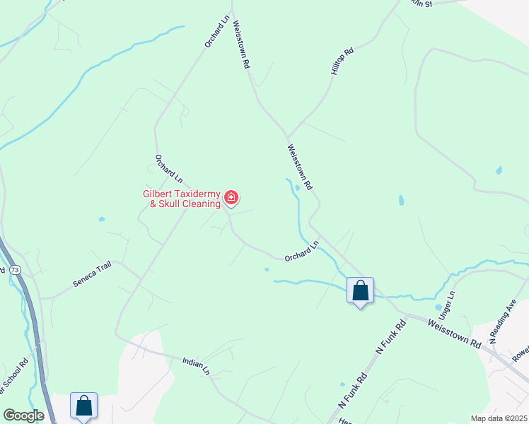 map of restaurants, bars, coffee shops, grocery stores, and more near 706 Bridle Path Lane in Boyertown