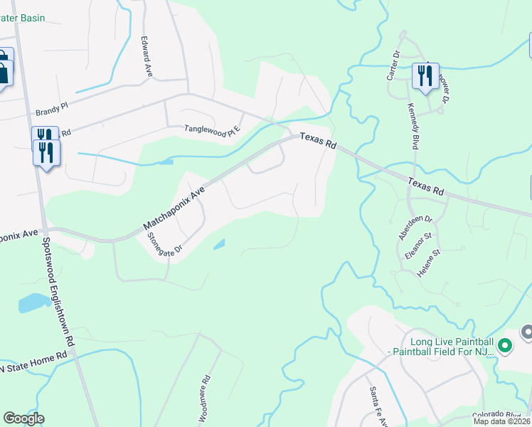 map of restaurants, bars, coffee shops, grocery stores, and more near 21 Summerfield Drive in Monroe Township