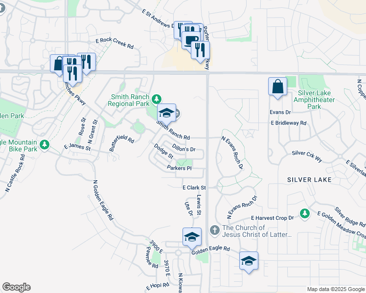 map of restaurants, bars, coffee shops, grocery stores, and more near 4049 Dillon's Drive in Eagle Mountain