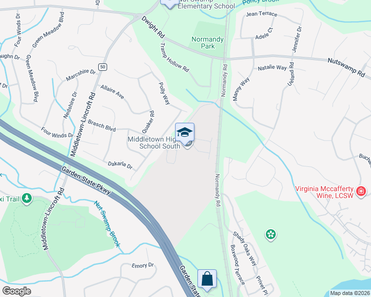 map of restaurants, bars, coffee shops, grocery stores, and more near 18 Blevins Avenue in Middletown