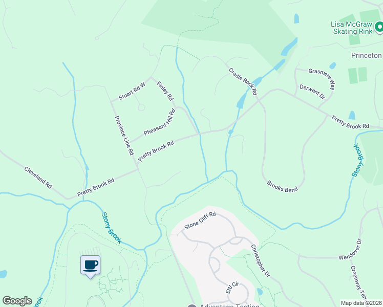 map of restaurants, bars, coffee shops, grocery stores, and more near 600 Pretty Brook Road in Princeton