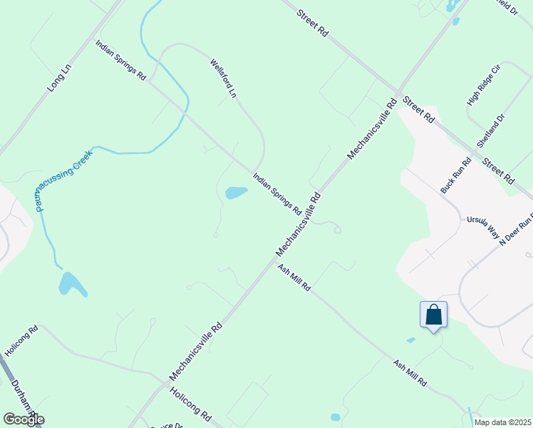 map of restaurants, bars, coffee shops, grocery stores, and more near 3372 Indian Springs Road in Doylestown