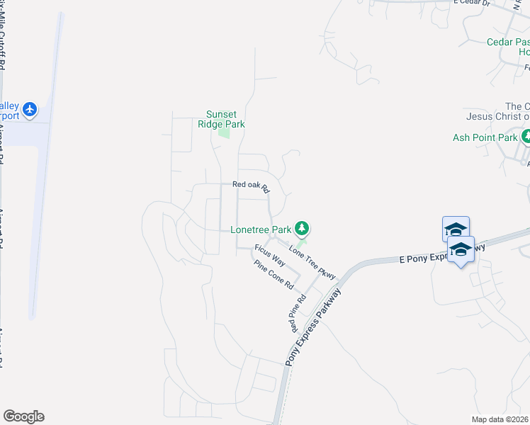 map of restaurants, bars, coffee shops, grocery stores, and more near 7673 Red oak road in Eagle Mountain