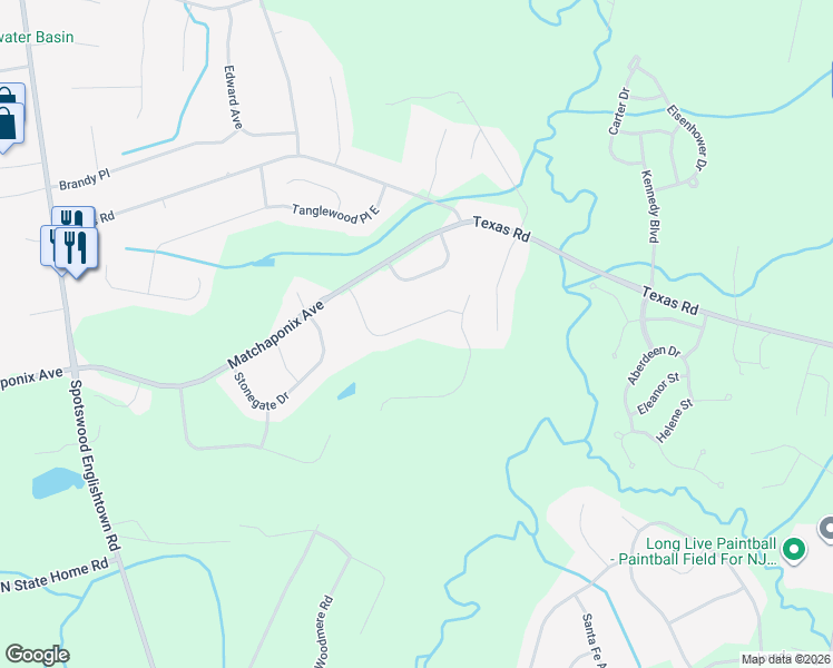 map of restaurants, bars, coffee shops, grocery stores, and more near 21 Summerfield Drive in Monroe Township