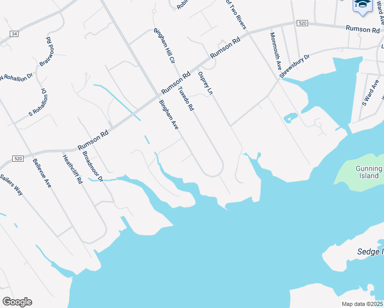 map of restaurants, bars, coffee shops, grocery stores, and more near 1 Horatius Way in Rumson